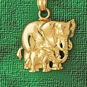 Dazzlers Jewelry Elephant Pendant Necklace Charm Bracelet in Yellow, White or Rose Gold 2330, MPN: …