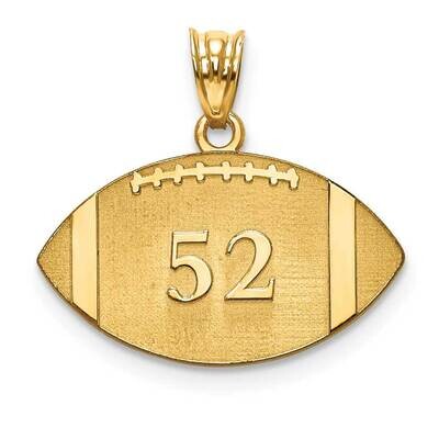 Laser Football Number And Name Pendant 10k Gold 10XNA694Y, MPN: 10XNA694Y,