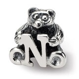 Letter N Bead - Sterling Silver QRS712N, MPN: QRS712N, 883957726793