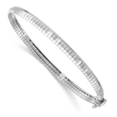 White Polished &amp; Satin Diamond-Cut Omega Bracelet 14k Gold SF2797W-7.5, MPN: SF2797W-7.5, 883957954…