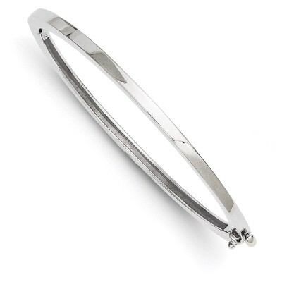 2.5mm Polished Casted Hinged Bangle Bracelet 14k White Gold XB257, MPN: XB257, 886774123561