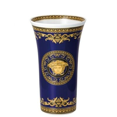 Versace Medusa Blue Vase Porcelain 10 1/4 inch, MPN: 14091-409620-26026, 790955201446