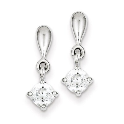 Dangle Earrings Sterling Silver Rhodium-plated Diamond QE9147, MPN: QE9147, 883957547299