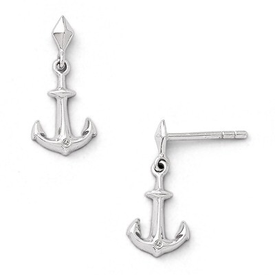 1/2 pt Diamond Post Earrings Sterling Silver QW363, MPN: QW363, 191101193293