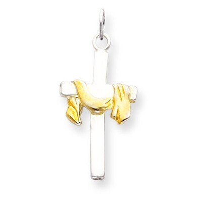 Vermeil Draped Cross Pendant Sterling Silver QC1899, MPN: QC1899, 886774107080