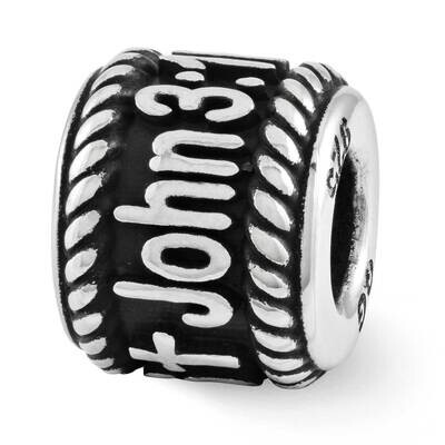 Rope Edge with Cross Personalized Bead Sterling Silver Rhodium-plated QRSXNA1C, MPN: QRSXNA1C, 1911…
