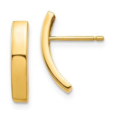 Curved Bar Post Earrings 14k Gold YE1870, MPN: YE1870, 883957934501