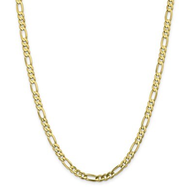22 Inch 5.25mm Light Concave Figaro Chain 10k Gold 10LF140-22, MPN: 10LF140-22, 191101597794