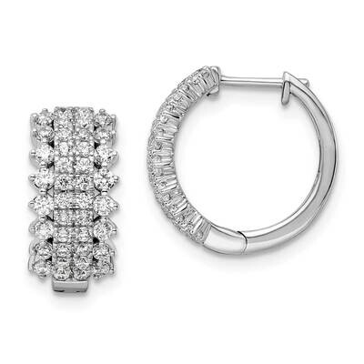 Si1/Si2, G H I, Hinged Hoop Earrings 14k White Gold Lab Grown Diamond EM8364-100-WLG, MPN: EM8364-1…