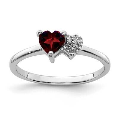 Garnet and Diamond Ring Sterling Silver Polished QR7063JAN, MPN: QR7063JAN, 883957813912