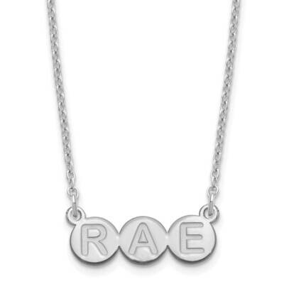 3 Letter Bubble Necklace Sterling Silver Rhodium-plated XNA1323SS, MPN: XNA1323SS,