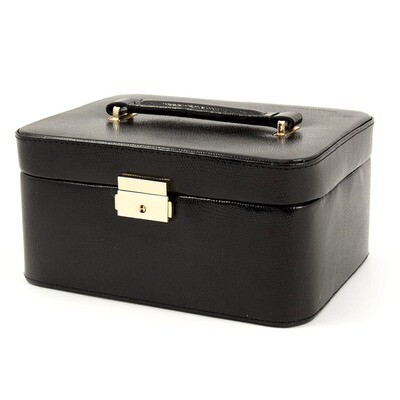 Black Leather Lizard Three Watch Jewelry Box GM8764, MPN: GM8764, 797140565345