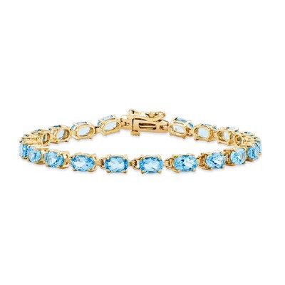 6x4mm Oval Blue Topaz bracelet 14k Gold X960BT, MPN: X960BT, 883957078526