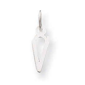 Small Slanted Block Initial V Charm Pendant 14k white Gold YC645V, MPN: YC645V, 191101634352