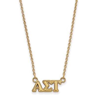 Alpha Sigma Tau Extra Small Pendant with 18 Inch Chain Gold-plated Silver GP006ALS-18, MPN: GP006AL…