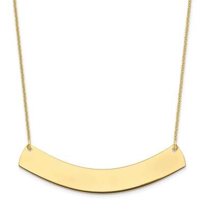 Polished Curved Blank Bar Necklace 10k Gold Large 10XNA1210Y, MPN: 10XNA1210Y,