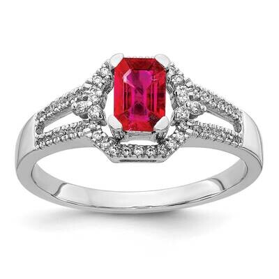 Ruby Ring 14k White Gold Diamond RM5747-RU-016-WA, MPN: RM5747-RU-016-WA, 883957215860