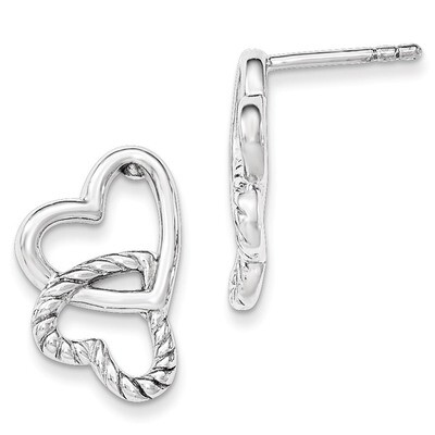 Hearts Post Earrings Sterling Silver QE11873