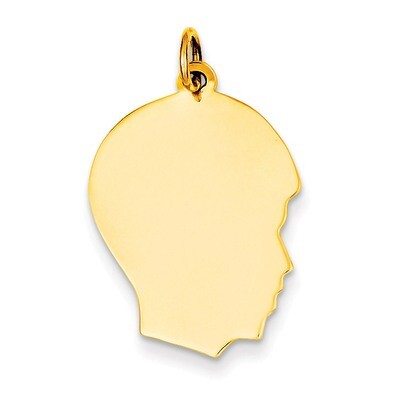 Plain Medium .013 Gauge Facing Right Engravable Boy Head Charm 14k Gold XM112/13, MPN: XM112/13, 88…