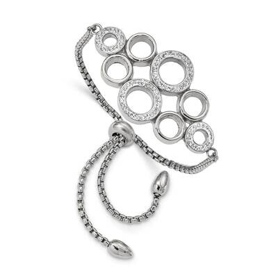 Preciosa Crystal Adjustable Bracelet Stainless Steel Polished SRB2562, MPN: SRB2562, 191101860614
