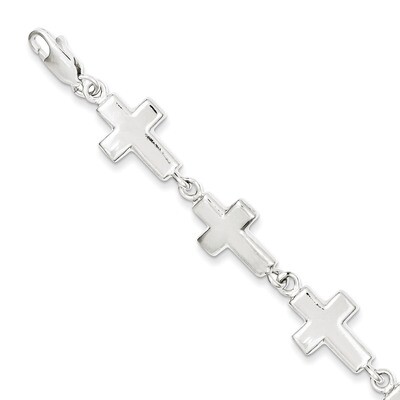 7 Inch Crosses Bracelet Sterling Silver QA25-7, MPN: QA25-7, 883957269146