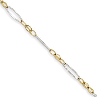Oval Design Bracelet 7.25 Inch 14k Two-Tone Gold FB1316-7.25, MPN: FB1316-7.25, 883957430836