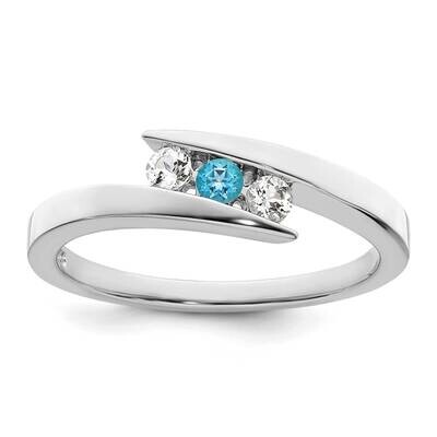 Survivor Clear &amp; Blue Swarovski Topaz Circle Of Strength Ring Sterling Silver SV217SSB-6, MPN: SV21…