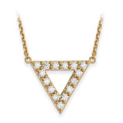 Diamond 20Mm Triangle Necklace 14k Gold XP5013A, MPN: XP5013AA, 883957315997