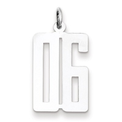 Small Elongated Pol Number with Top Sterling Silver QES06T