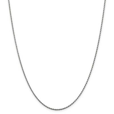 1.5mm Diamond-Cut Rope Chain 14 Inch Sterling Silver Rhodium-Plated QDC020R-14, MPN: QDC020R-14, 19…