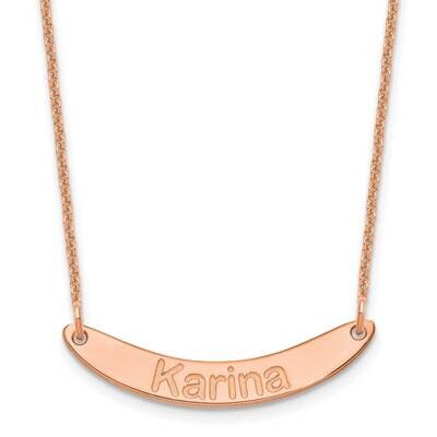 Polished Curved Arial Rounded Bar Necklace 14k Rose Gold Small XNA1218R, MPN: XNA1218R,