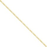 3.25mm Flat Figaro Chain 20 Inch 14k Gold FFL080-20, MPN: FFL080-20, 883957343709