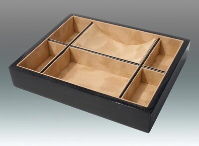 Tizo 10.25 x 8.25 Inch Sectional Wooden Valet Tray - Grey, MPN: NC128GYTY,