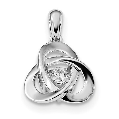 Vibrant CZ Diamond Swarovski Zirconia Pendant Sterling Silver Platinum-plated QP4895, MPN: QP4895, …