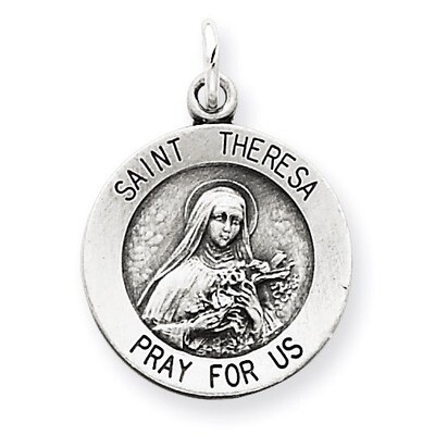 Saint Theresa Medal Sterling Silver QC3620, MPN: QC3620, 191101181955