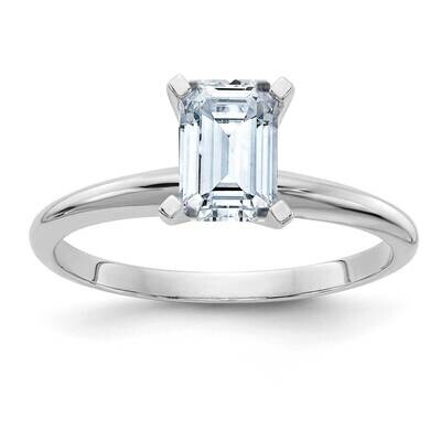 1ct. D E F Pure Light Emerald Moissanite Solitaire Ring 14k White Gold WGSH15E-12MP-8, MPN: WGSH15E…