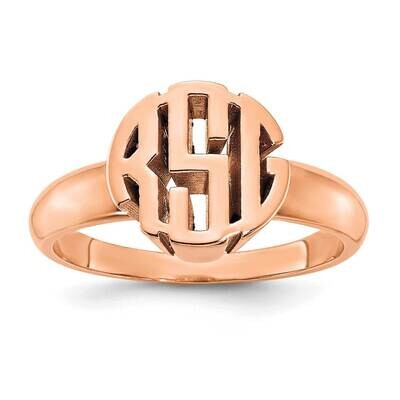 Monogram Signet Ring 14k Rose Gold Polished XNR50R, MPN: XNR50R, 196904019504