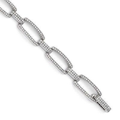 Bracelet Sterling Silver &amp; Cubic Zirconia Polished QMP175-7.25, MPN: QMP175-7.25, 886774165004