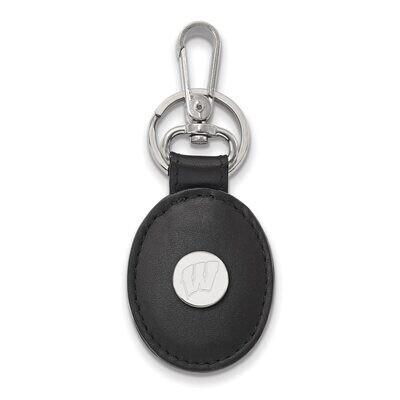 University of Wisconsin Black Leather Oval Key Chain Sterling Silver SS013UWI-K1, MPN: SS013UWI-K1,…