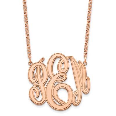 Etched Monogram Necklace Sterling Silver Rose-plated XNA889RP, MPN: XNA889RP,