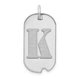 Letter K Initial Dog Tag Pendant 14k White Gold Polished YC1439WK, MPN: YC1439WK, 196904086964