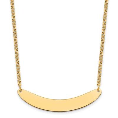 Medium Polished Curved Blank Bar Necklace Gold-plated Sterling Silver XNA1206GP, MPN: XNA1206GP,