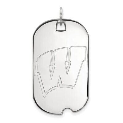 University of Wisconsin Large Dog Tag 10k White Gold 1W028UWI, MPN: 1W028UWI, 886774785394