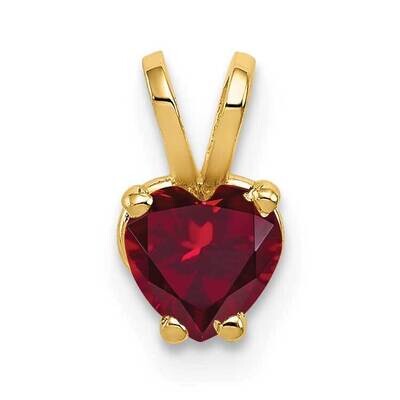 5mm Heart Created Ruby pendant 14k Gold XP428CR, MPN: XP428CR, 883957209326
