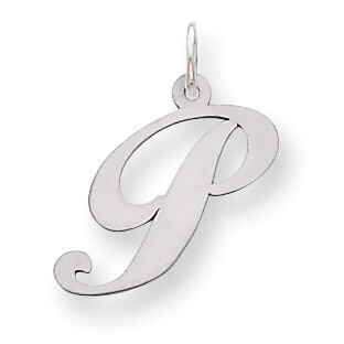 Script Initial P Charm Sterling Silver Fancy QC5088P, MPN: QC5088P, 883957030425