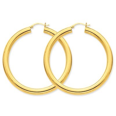 5mm Lightweight Hoop Earrings 14k Gold Polished TC193L, MPN: TC193L, 883957288697