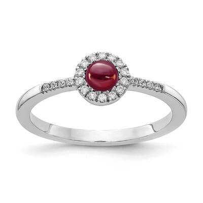 Cabochon Garnet Ring 14k White Gold Diamond RM4031-GA-025-WA, MPN: RM4031-GA-025-WA, 883957550732