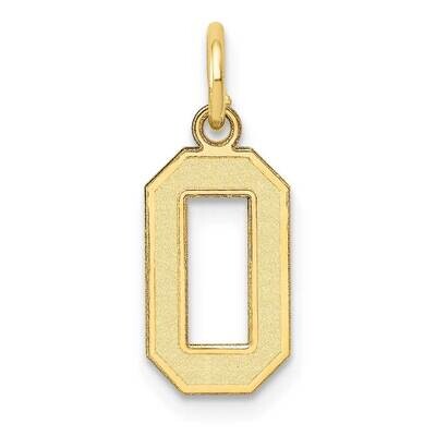 Number 0 Charm 10k Gold Small Satin 10LSS00, MPN: 10LSS00,