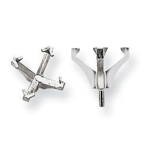 Princess 4 Prong V-End Square Center Head With Peg 3.0mm Setting 14k White Gold WG174-1, MPN: WG174,