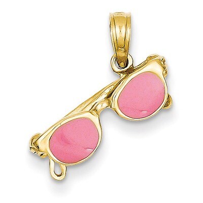 3-D Pink Enameled Moveable Sunglasses Pendant 14k Gold K1863, MPN: K1863, 637218111732